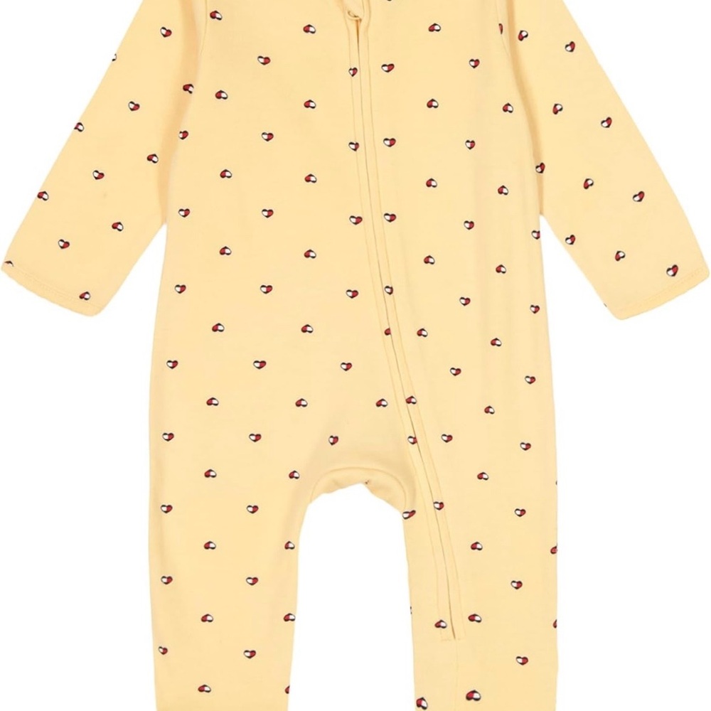 Tommy Hilfiger Yellow Heart-Print Kids One-Piece Romper